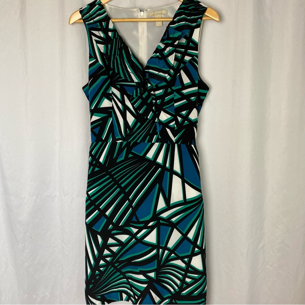 Banana Republic Geometric Print Sleeveless Dress Size 12 Excellent Condition